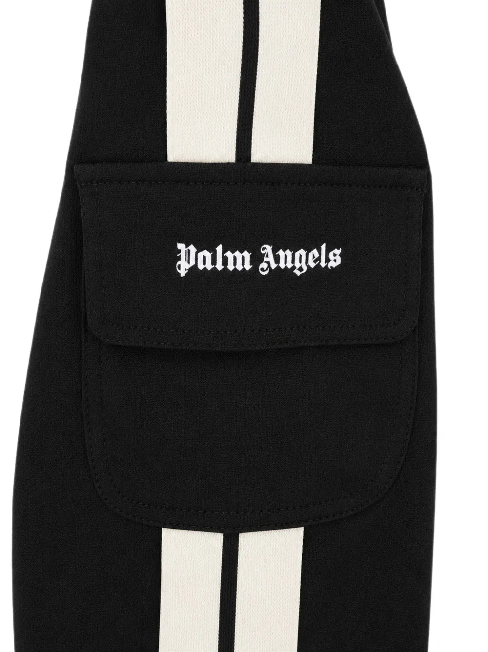 Palm Angels Kids Cargo broek met zijstreep en logoprint Zwart