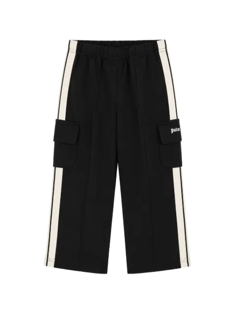 Palm Angels Kids pants cargo con logo estampado y rayas laterales
