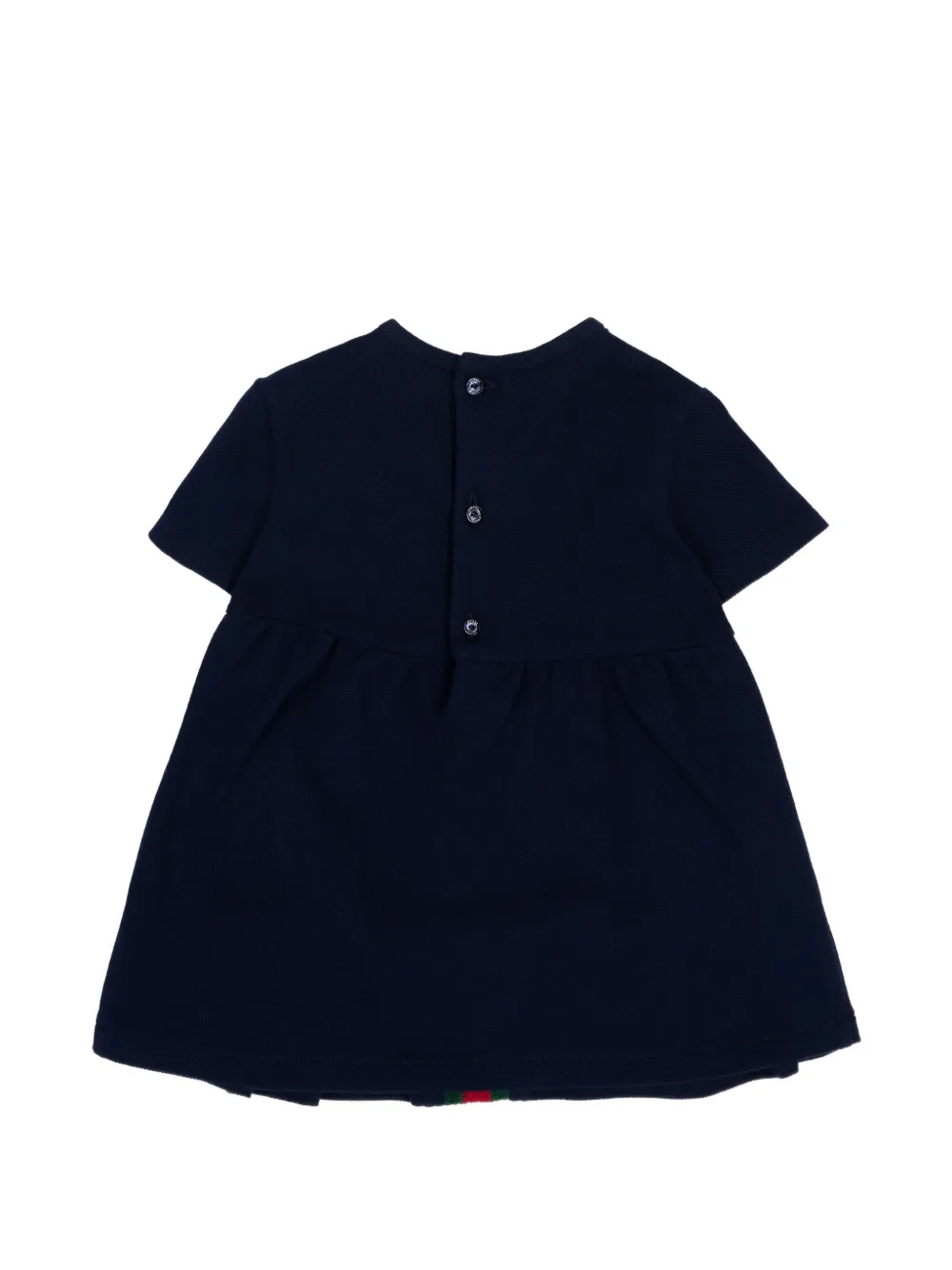 Gucci Kids Geplooide jurk met Web-streep Blauw