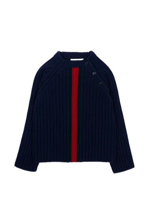 Gucci Kids Web-stripe ribbed-knit sweater