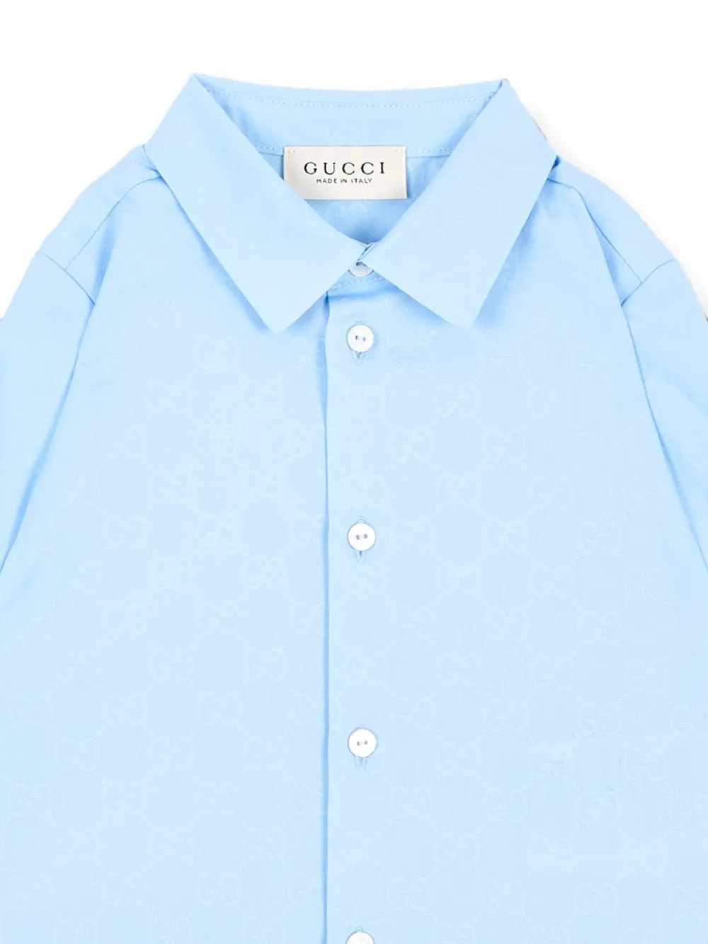 Gucci Kids GG Supreme overhemd met lange mouwen Blauw