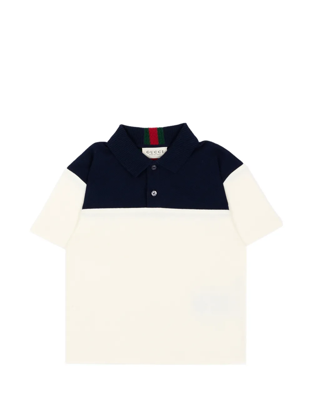 Gucci Kids Web-stripe colour-block polo shirt - Nude