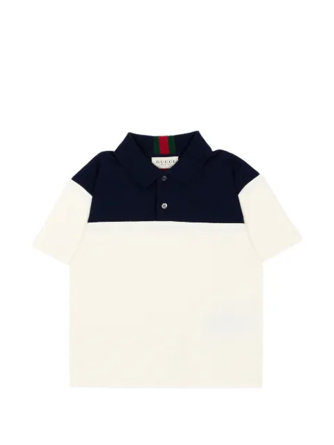 Gucci Kids Web-stripe colour-block polo shirt
