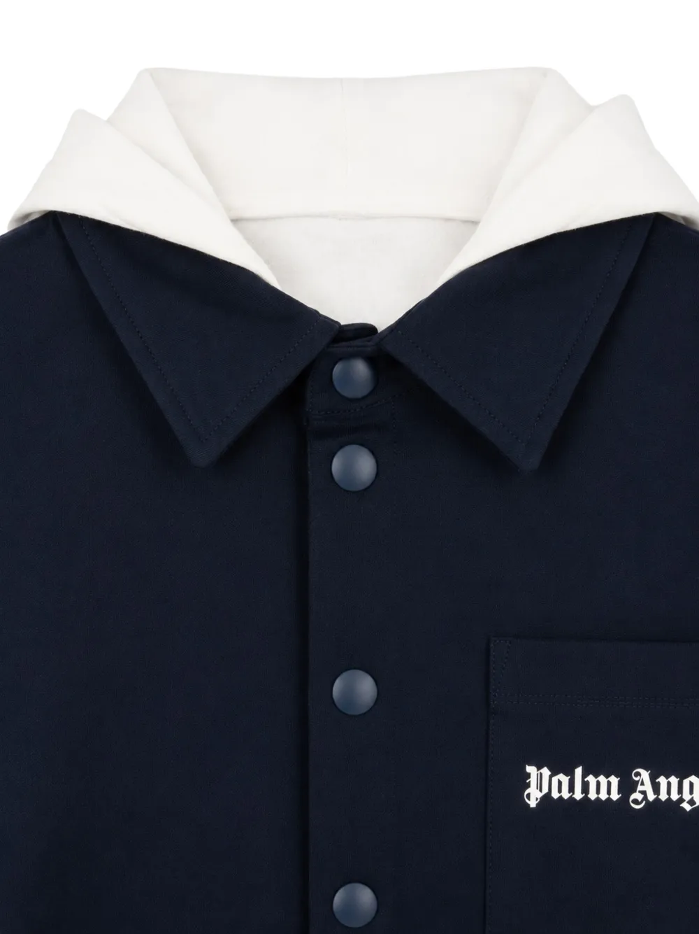 Palm Angels Kids Shirt met logoprint en vlakken Blauw