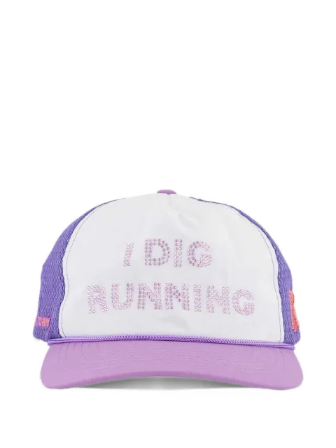 ALEX ZONO I dig running crystal-embellished mesh-panel cap