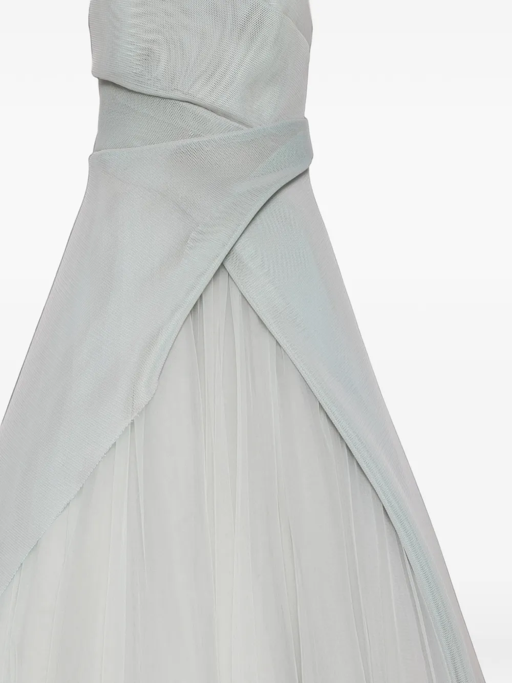 Monique Lhuillier Strapless avondjurk met mesh vlakken Groen