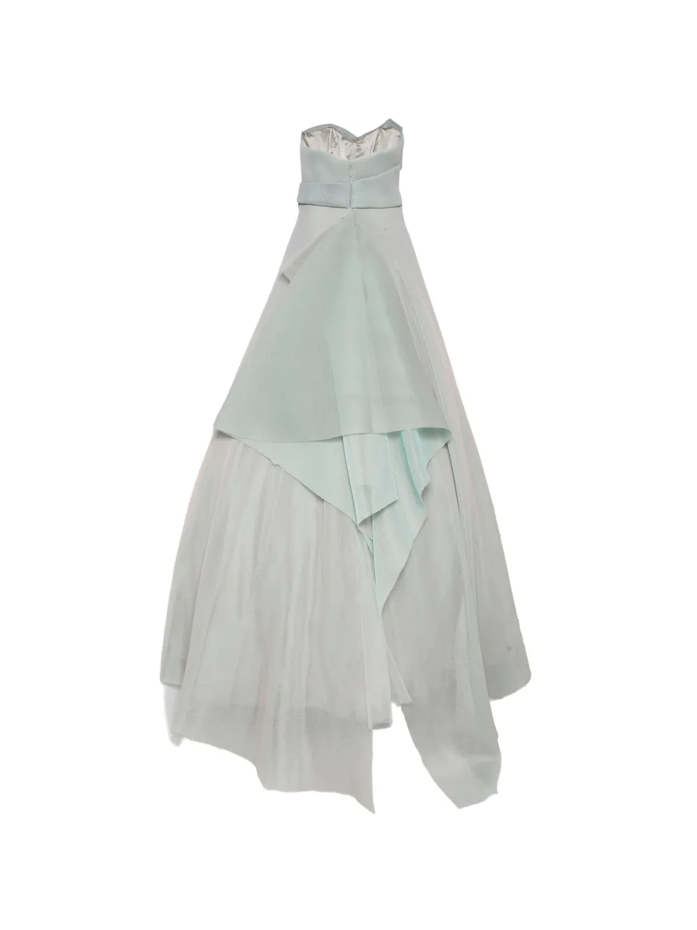 Monique Lhuillier Strapless avondjurk met mesh vlakken Groen