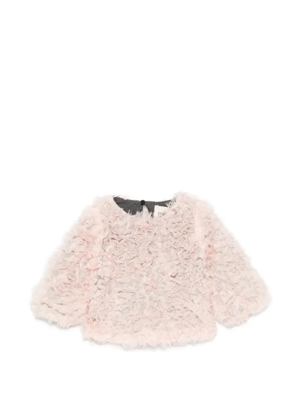 Douuod Kids ruffled tulle-overlay blouse - Rosa