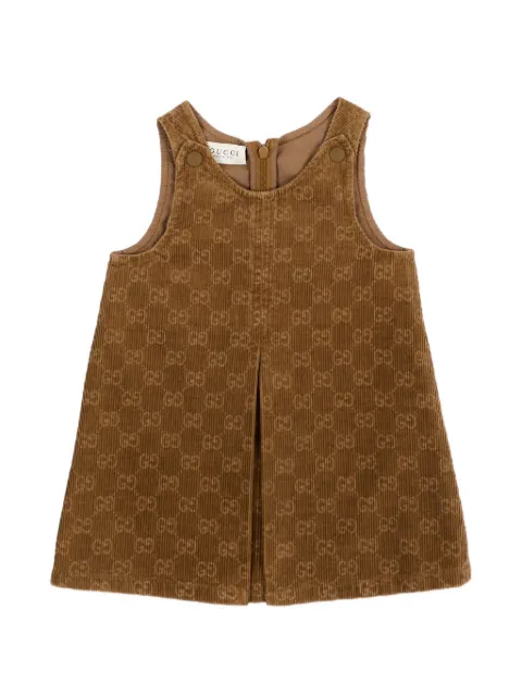 Gucci Kids Latzkleid aus Cord mit GG-Monogramm