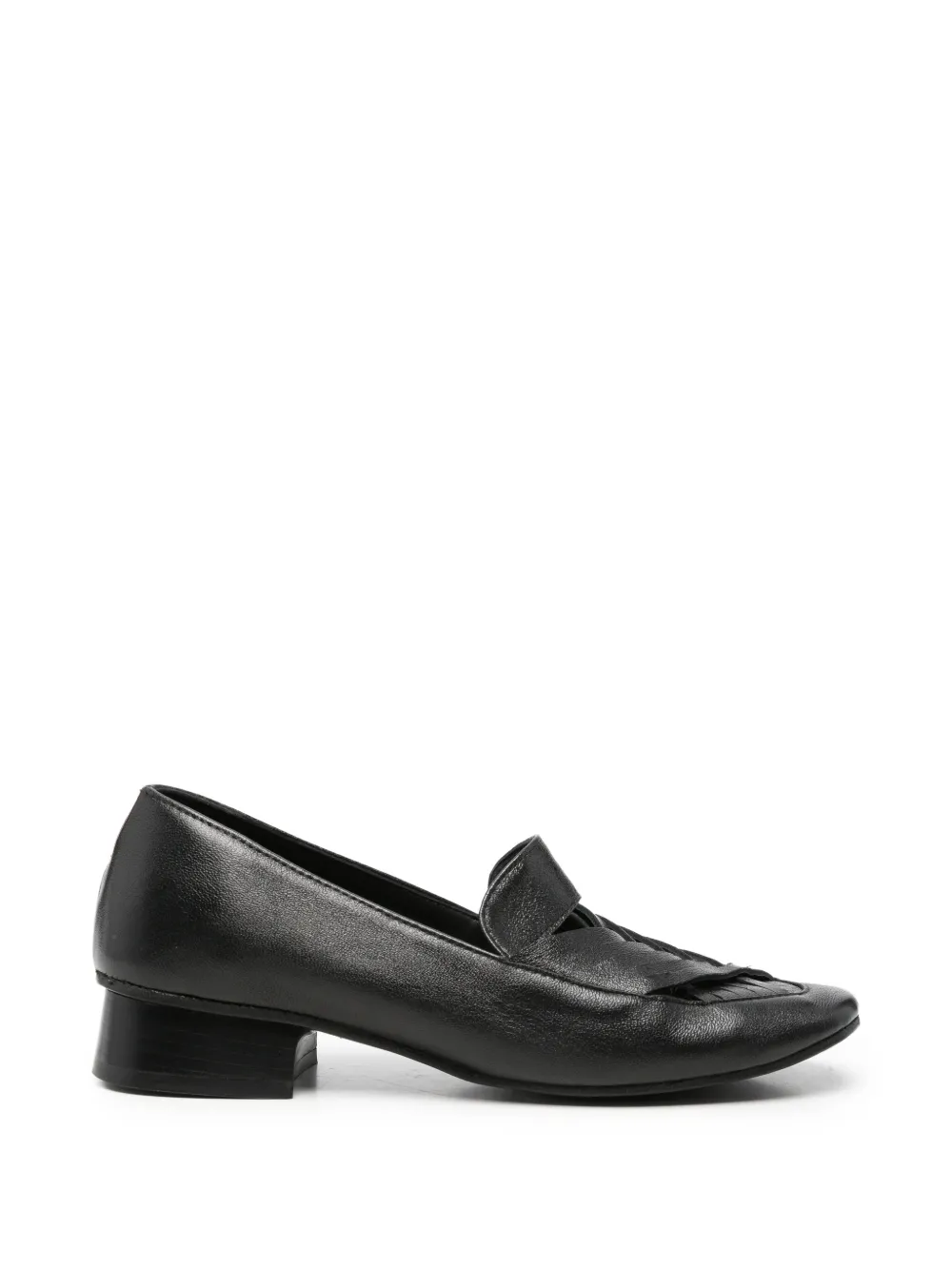 kudeta interwoven-strap leather loafers - Nero