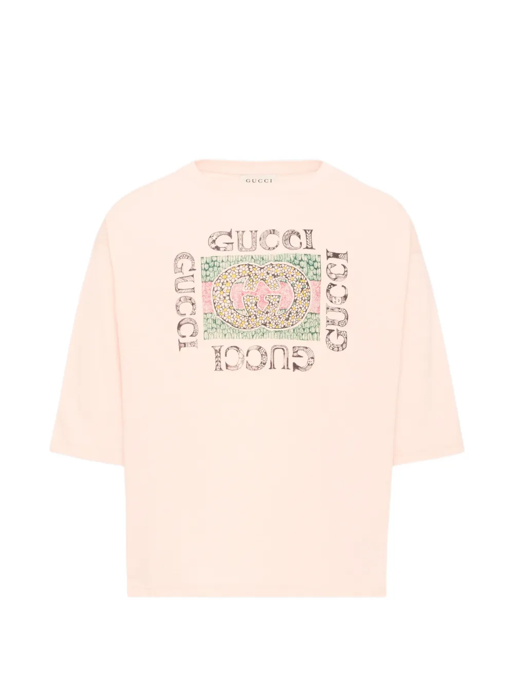 Gucci Kids logo-print T-shirt - Nude