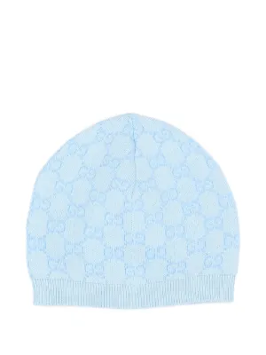 Gucci Kids Baby GG Pattern Wool Hat | Blue | FARFETCH AU