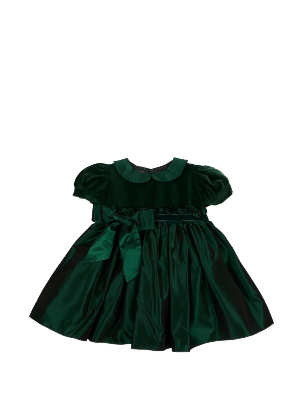 Mariella Ferrari velvet-panelled bow-detail dress - Verde