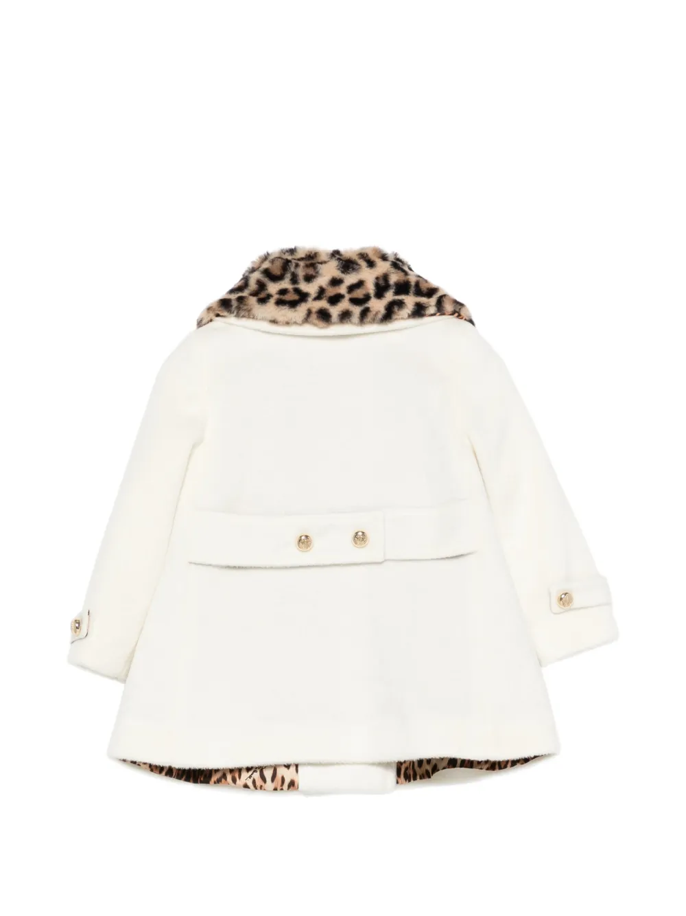 Roberto Cavalli Junior Jas met dubbele rij knopen en luipaardprint Wit