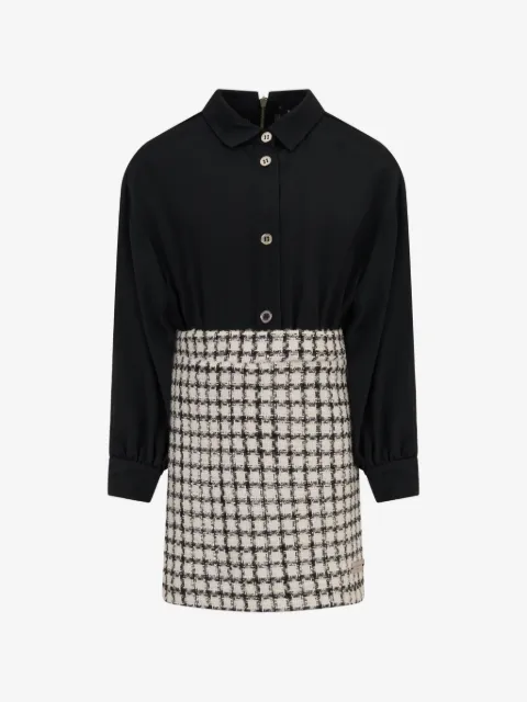 Balmain Kids houndstooth-patterned shirt dress