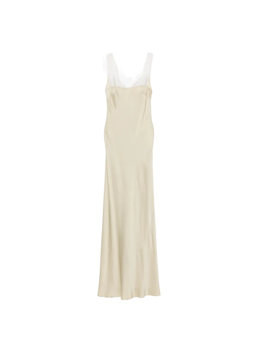 Forte lace-trim satin maxi dress Beige