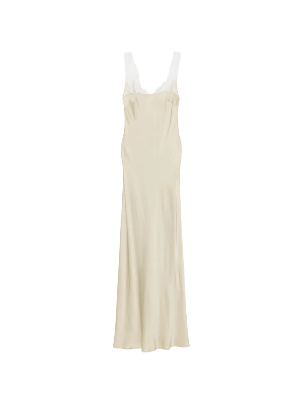 Forte lace-trim satin maxi dress Beige