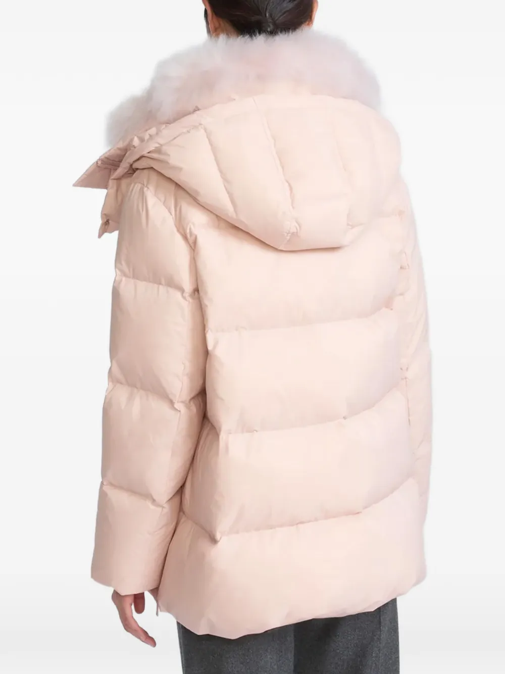 Yves Salomon Jack met capuchon en afwerking Roze
