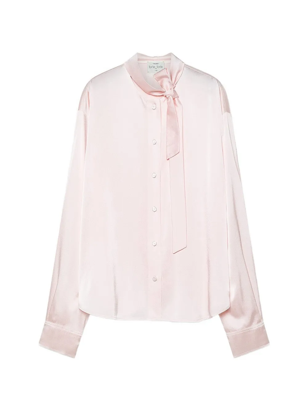 Forte Blouse met strik en knopen Roze