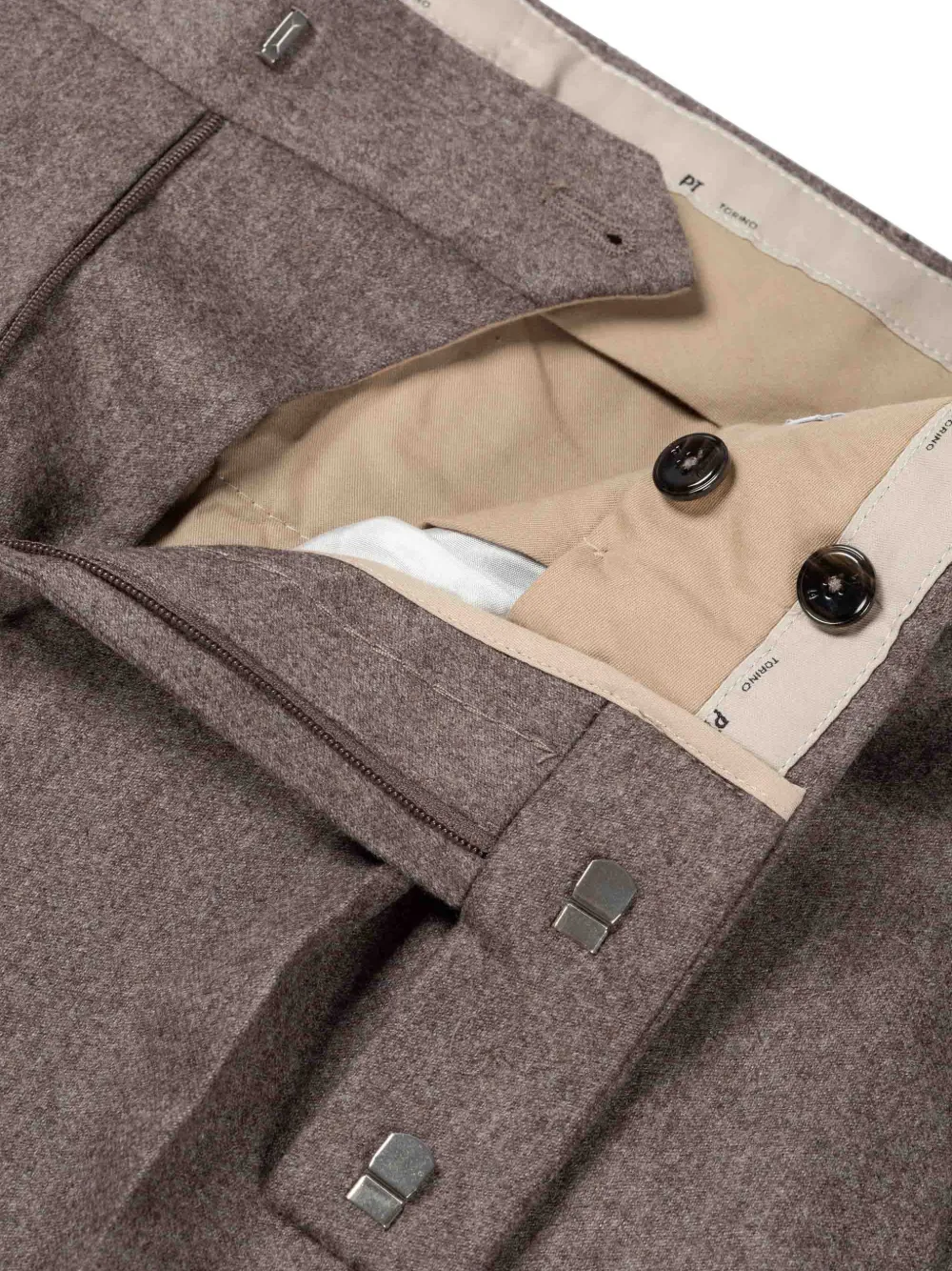 PT Torino Geplooide pantalon Bruin