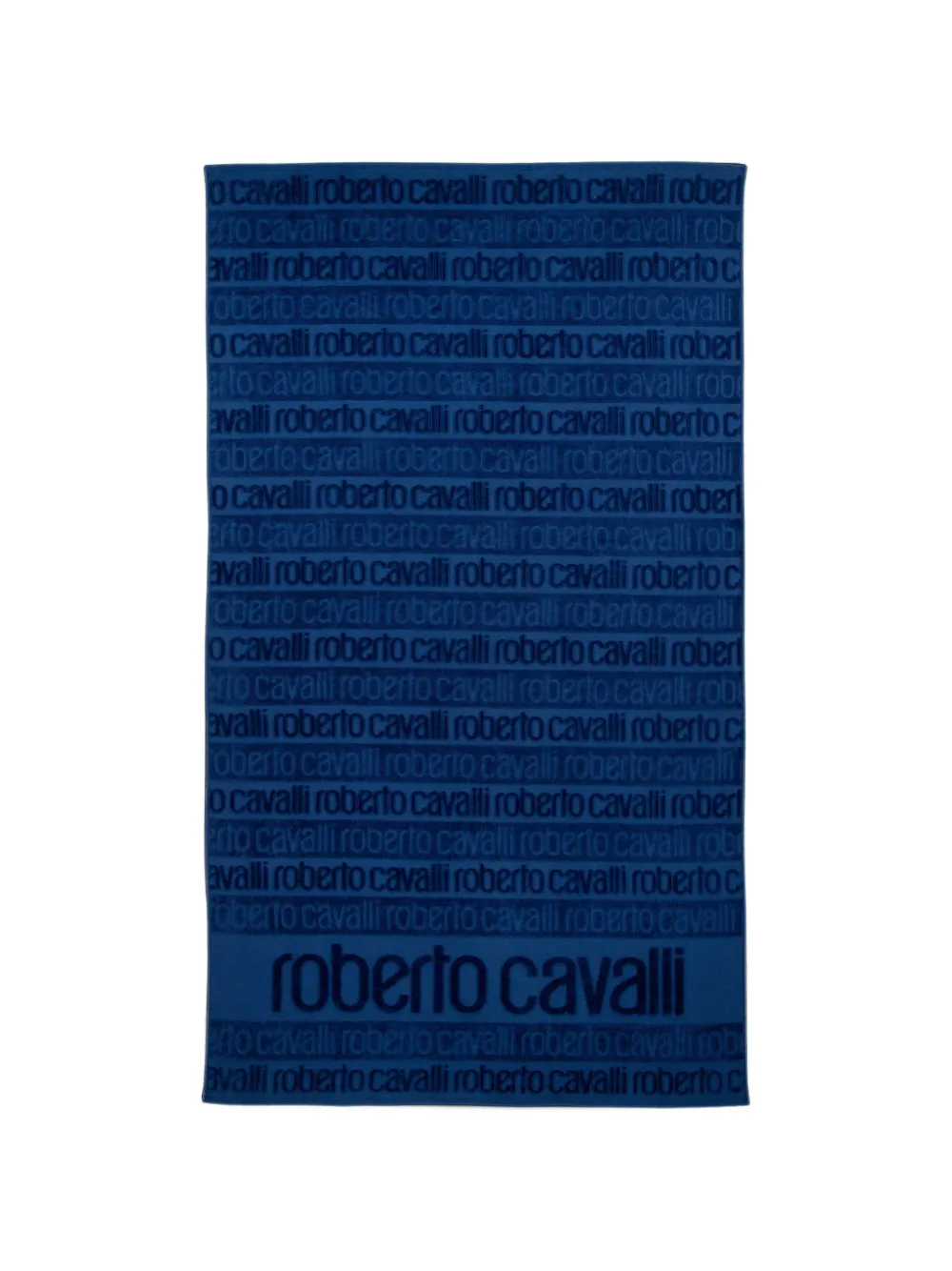 Roberto Cavalli Home Icon logo-jacquard bath towel Blauw