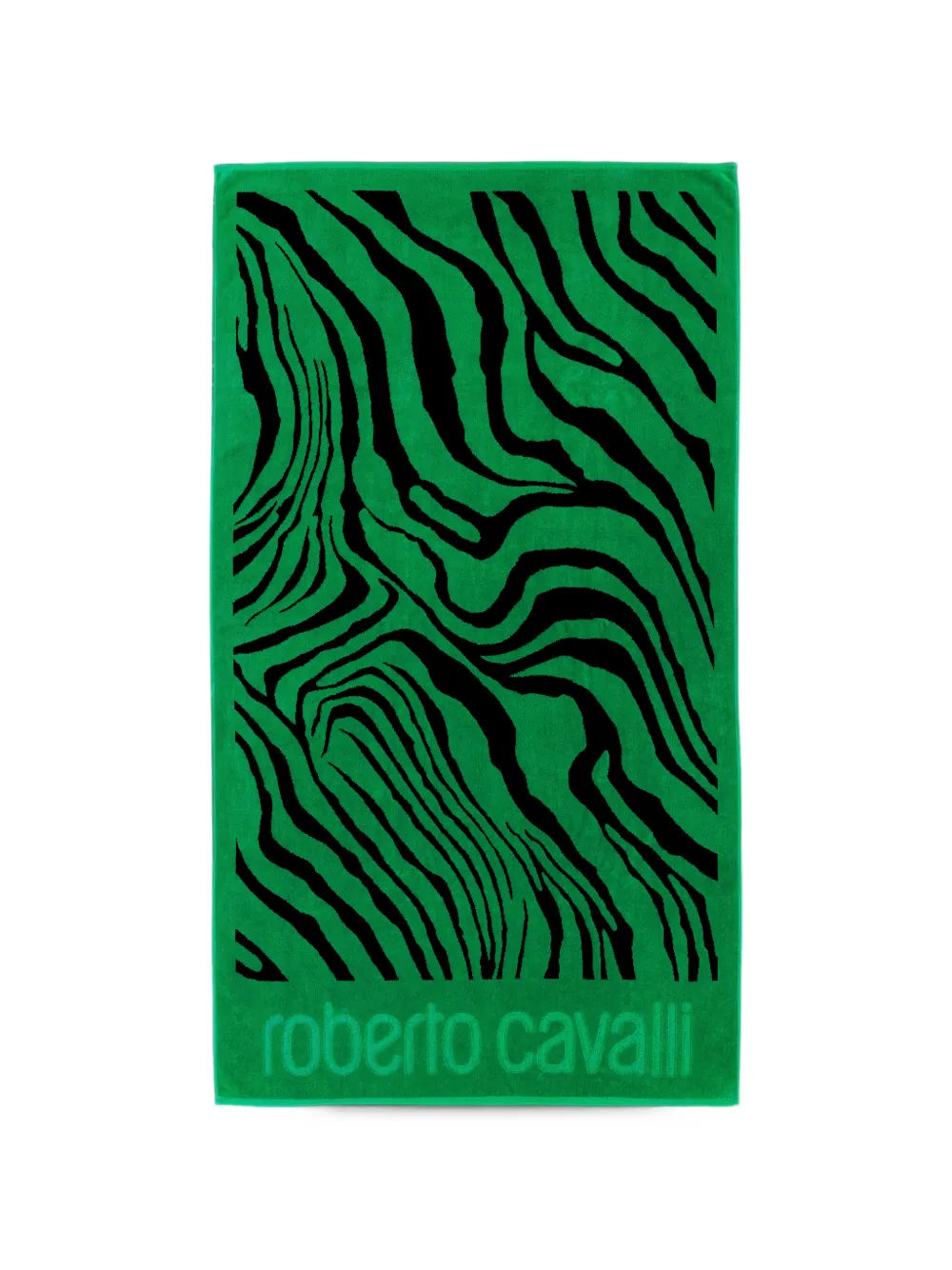 Roberto Cavalli Home Zebra 2000 logo-embossed towel | Green | Image 1