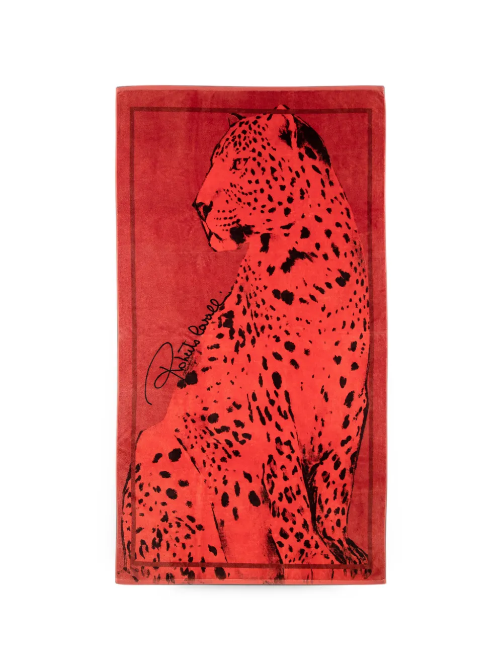 Roberto Cavalli Home Big Cat beach towel Rood