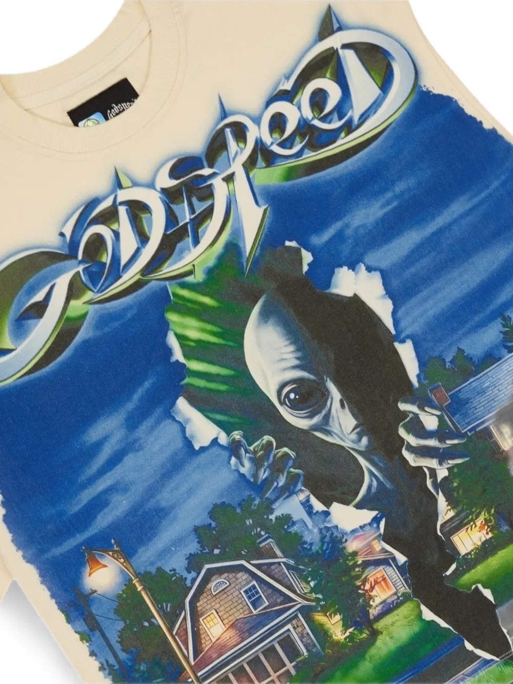 GODSPEED Neighborhood Watch T-shirt met grafische print Beige