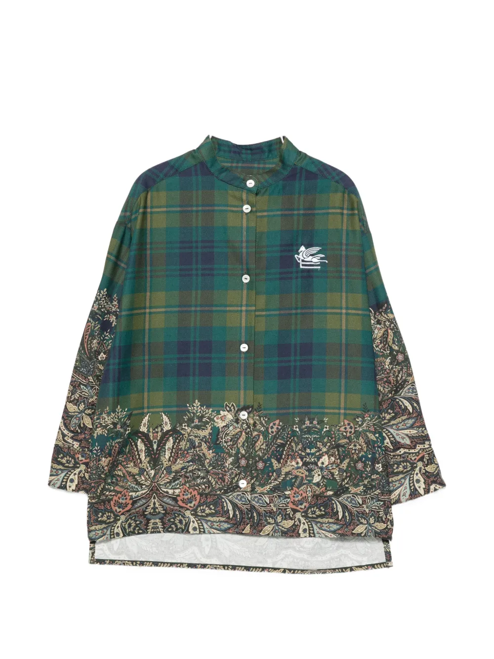ETRO KIDS checked Paisley shirt - Grün