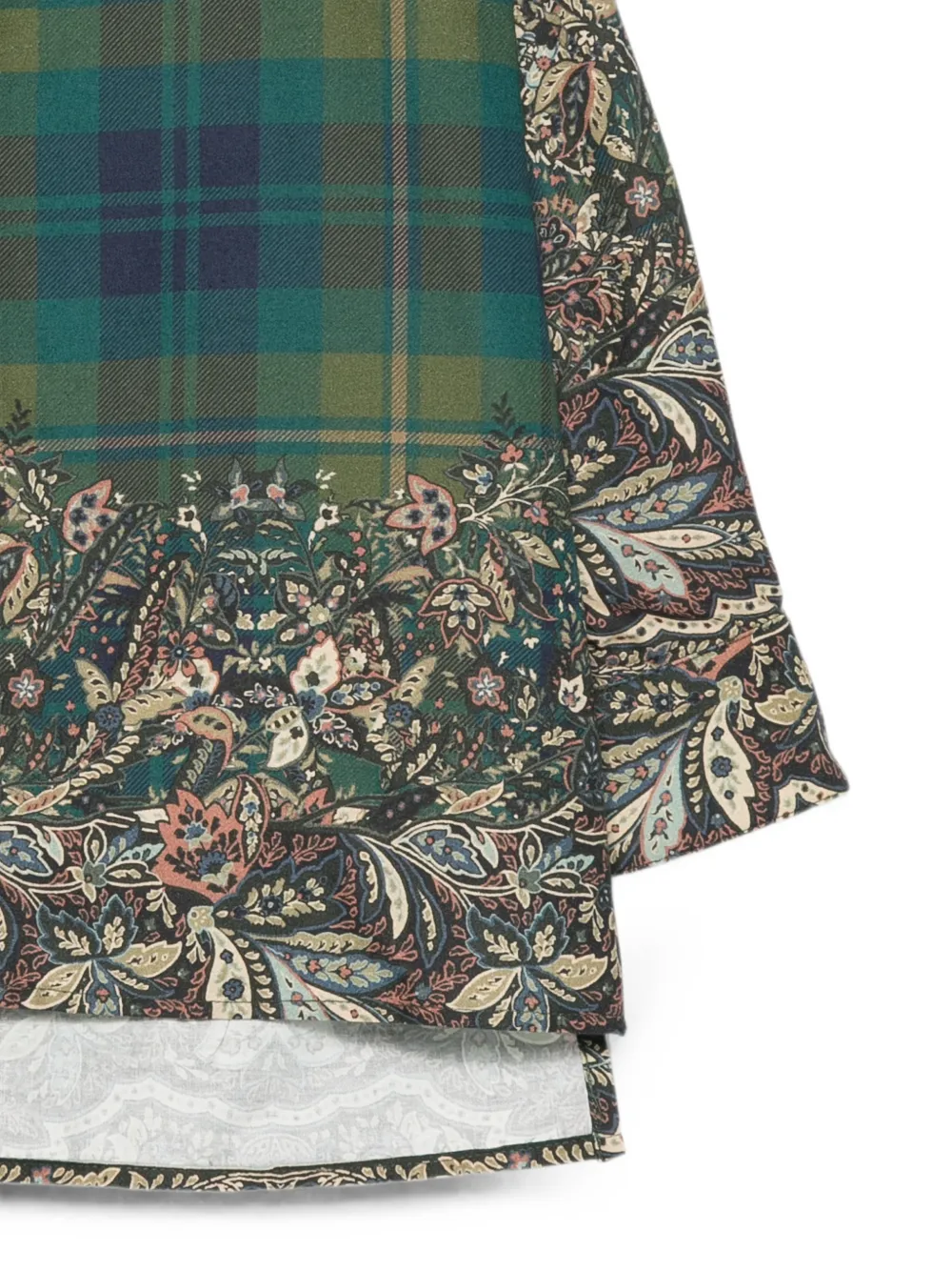 ETRO KIDS Geruit shirt met paisley-print Groen