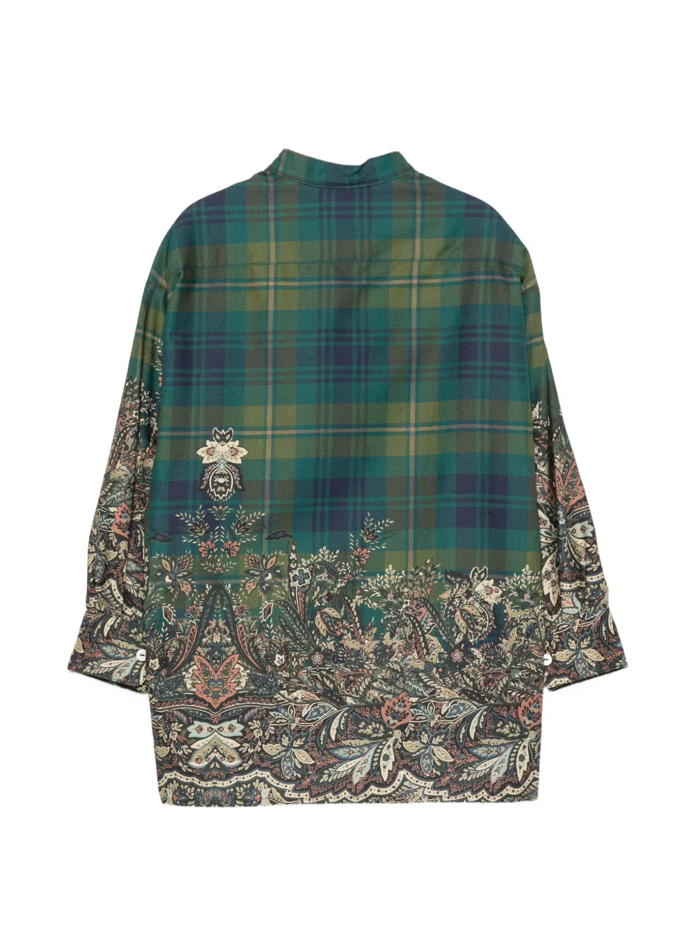 ETRO KIDS Geruit shirt met paisley-print Groen