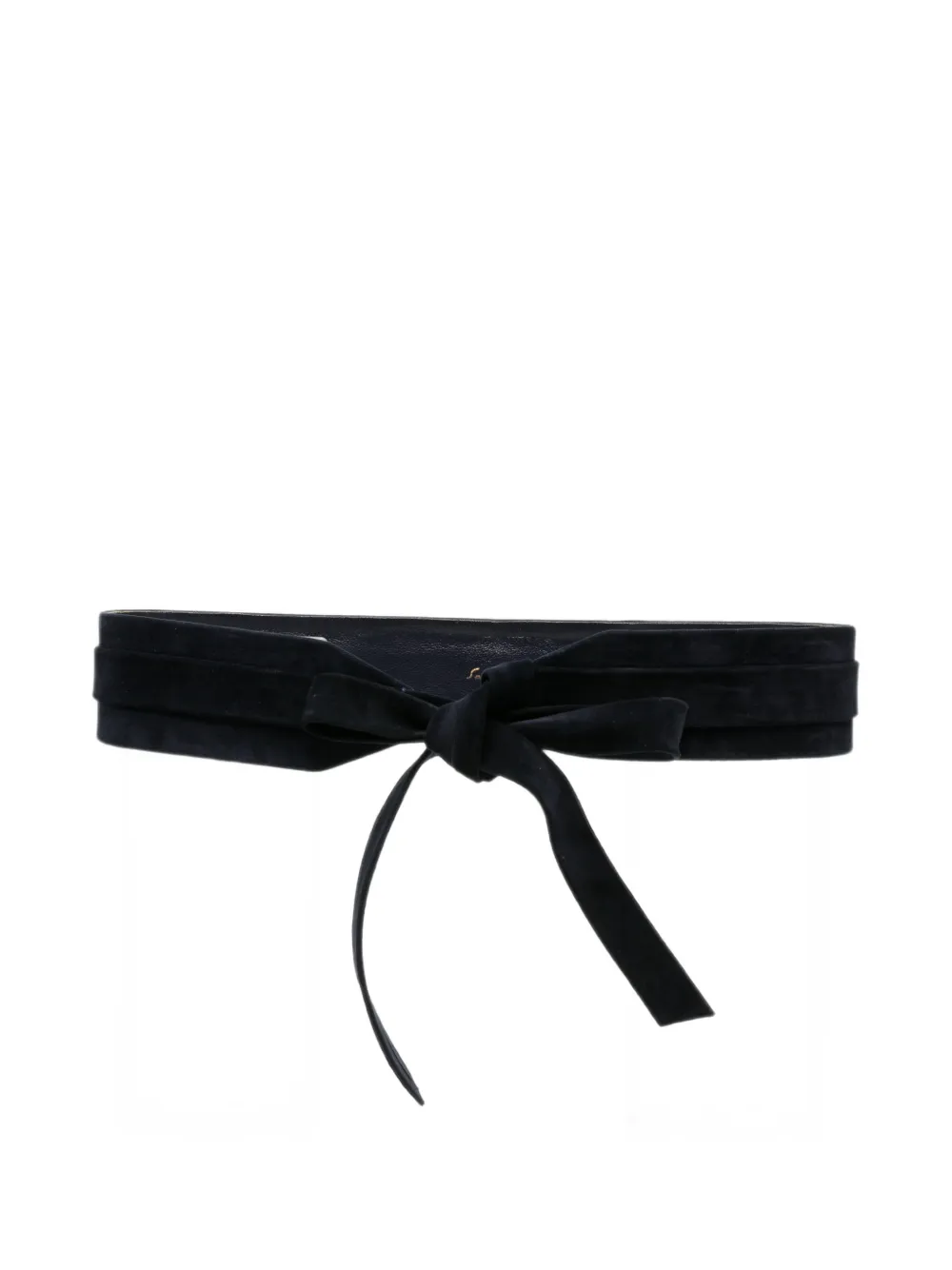 Ferragamo Pre-Owned Cintura in pelle scamosciata con fiocco anni '70 - Nero