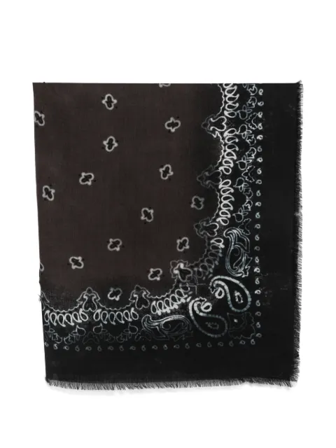 Destin paisley-print frayed-detail scarf