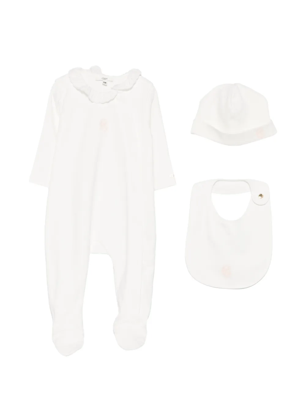 Chloé Kids Tutine con ruches (3 pezzi) - Bianco