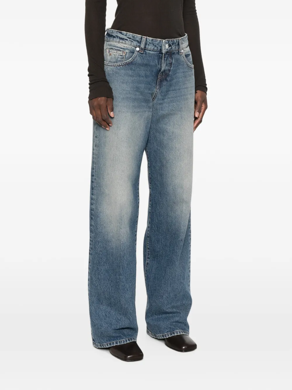 Nine In The Morning Rocio jeans met riemlussen Blauw