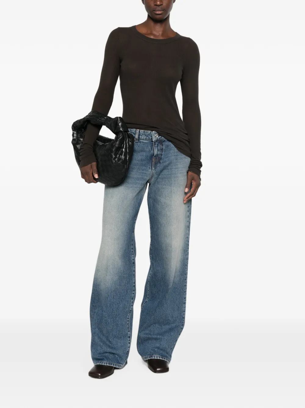 Nine In The Morning Rocio jeans met riemlussen Blauw