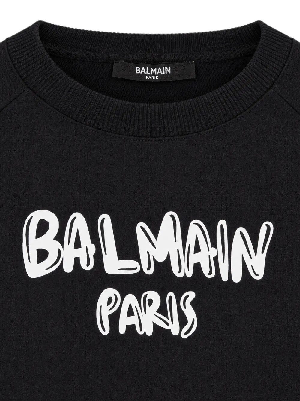 Balmain Kids Cropped sweater met logoprint Zwart