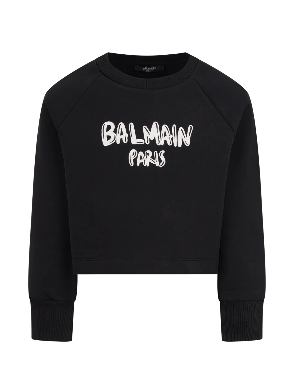 Balmain Kids logo-print crop sweatshirt - Nero