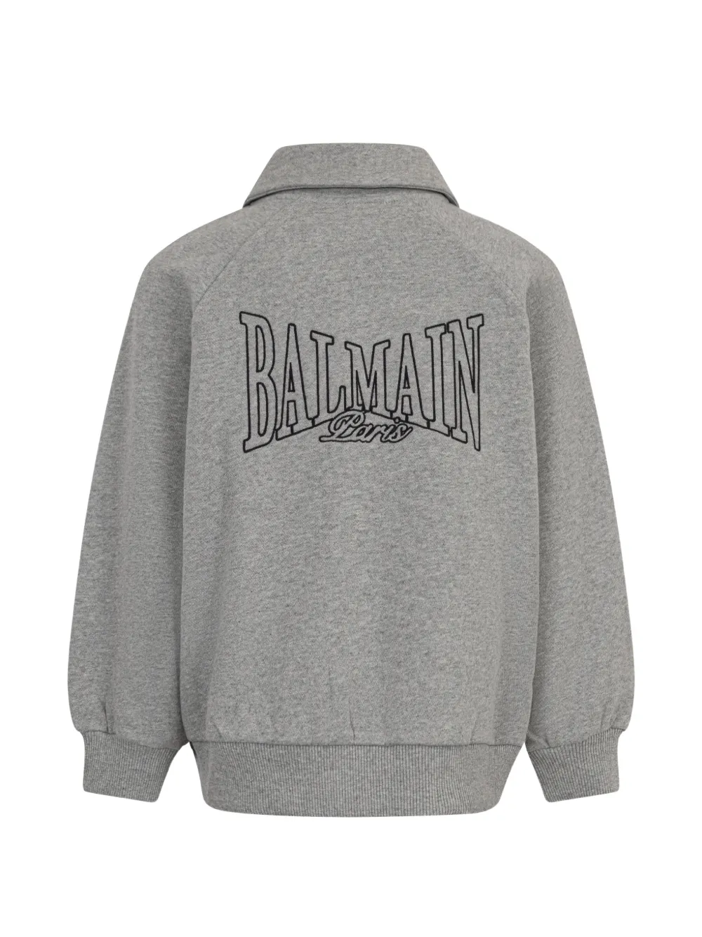 Balmain Kids Button-up bomberjack met geborduurd logo Grijs