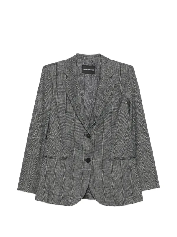 Emporio Armani Signature Capsule Check Flannel Blazer in Grey