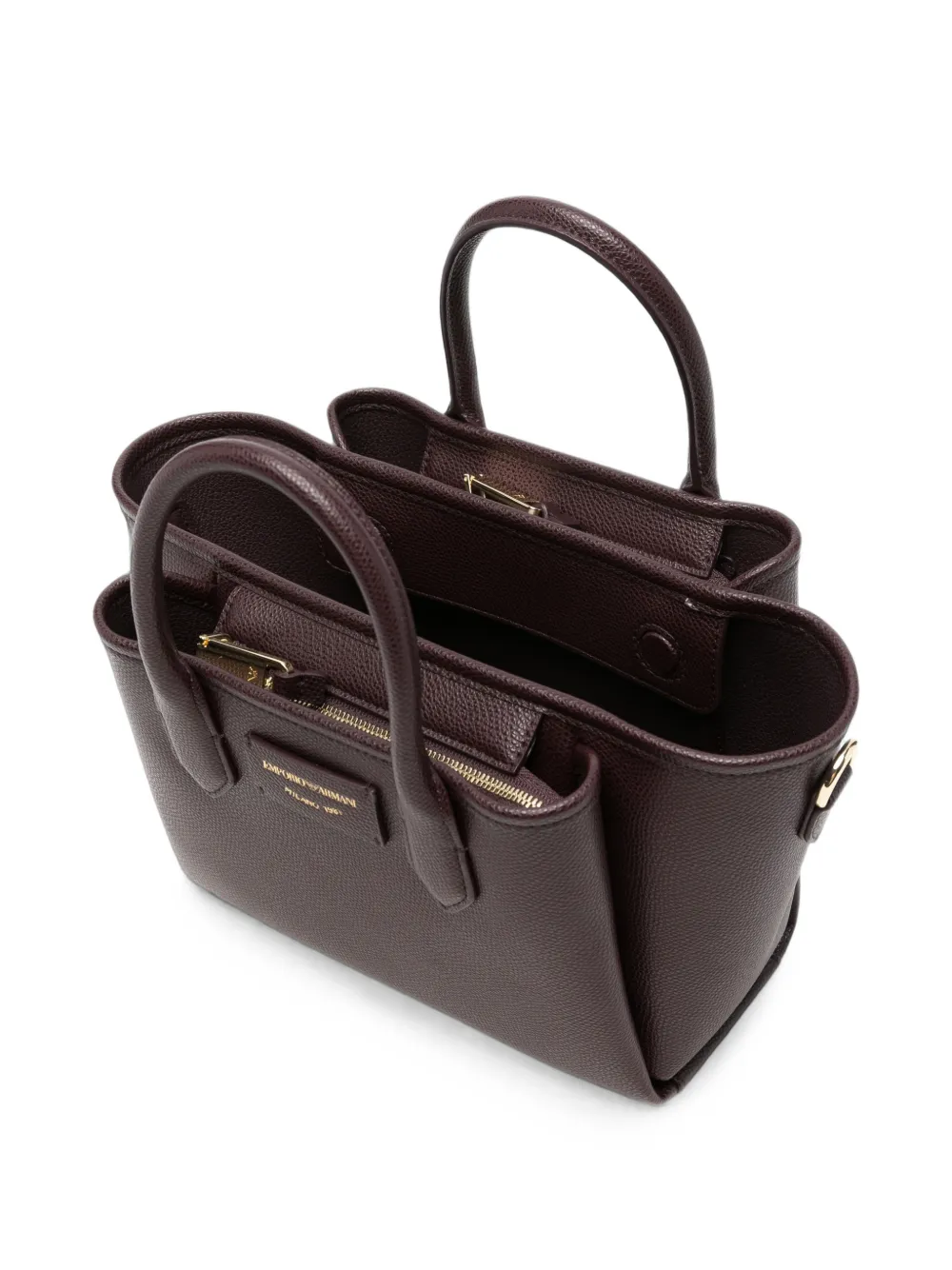 Emporio Armani Shopper van bewerkt leer Rood