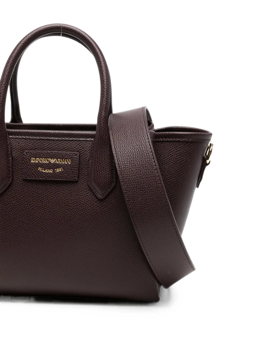 Emporio Armani Shopper van bewerkt leer Rood