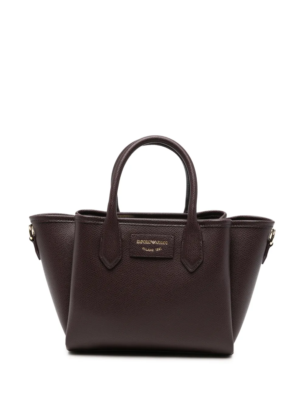 Emporio Armani grained-leather tote bag - Rosso