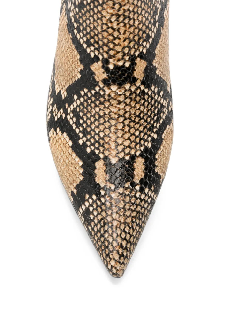Aeyde Sofie snakeskin-effect leather ankle boots Beige