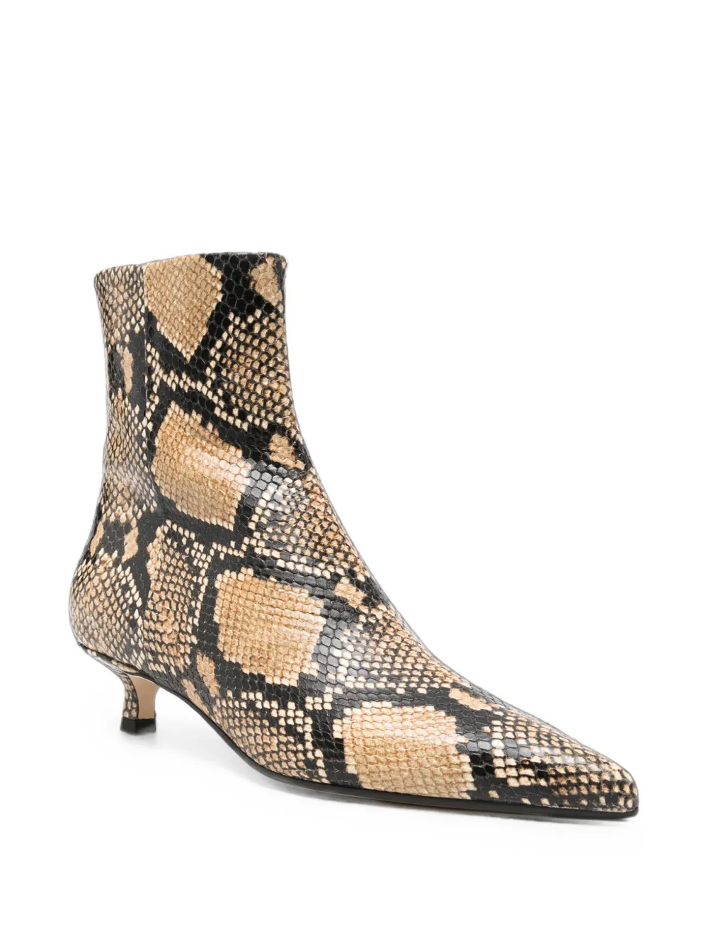 Aeyde Sofie snakeskin-effect leather ankle boots Beige