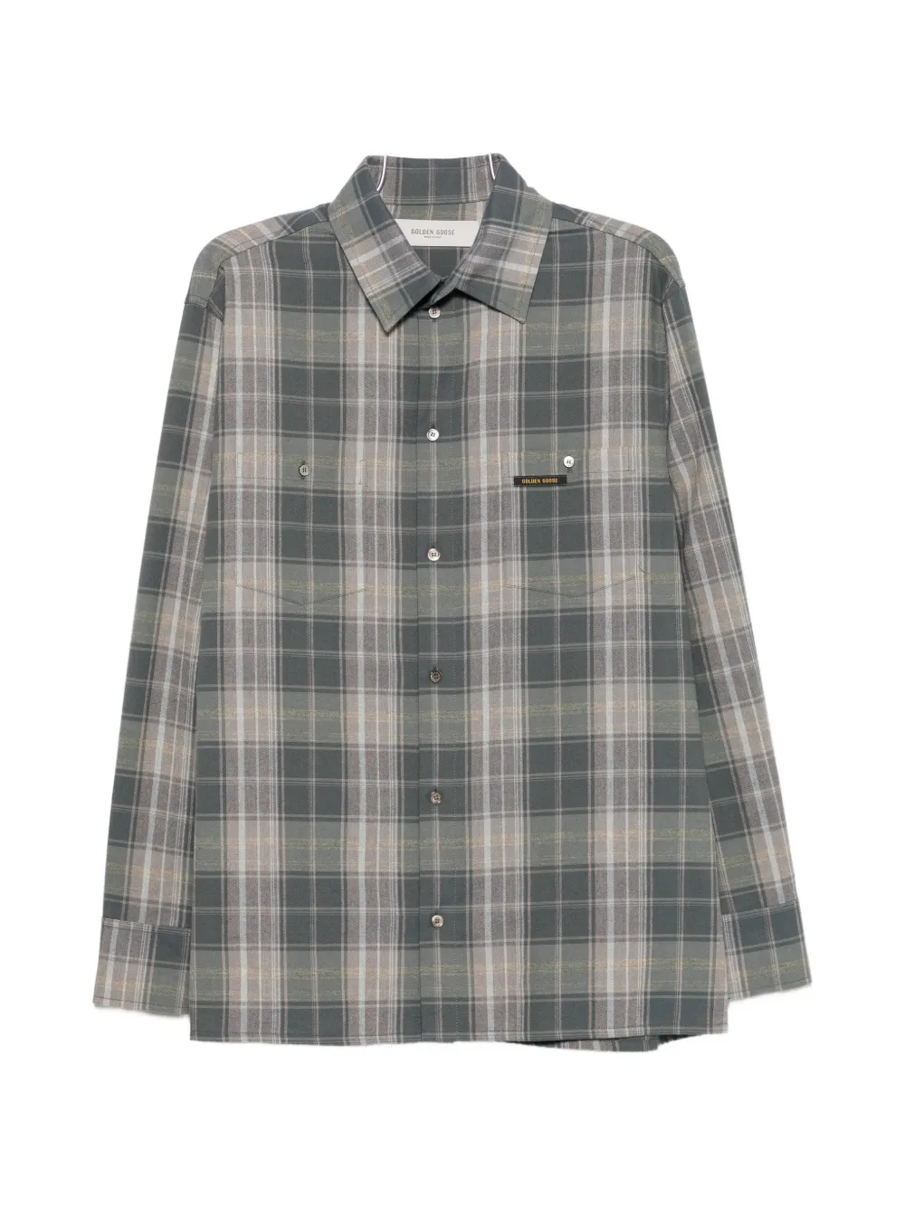 Golden Goose check-pattern logo-patch jacket - Grigio