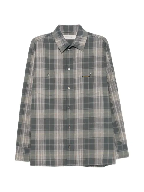 Golden Goose check-pattern logo-patch shirt