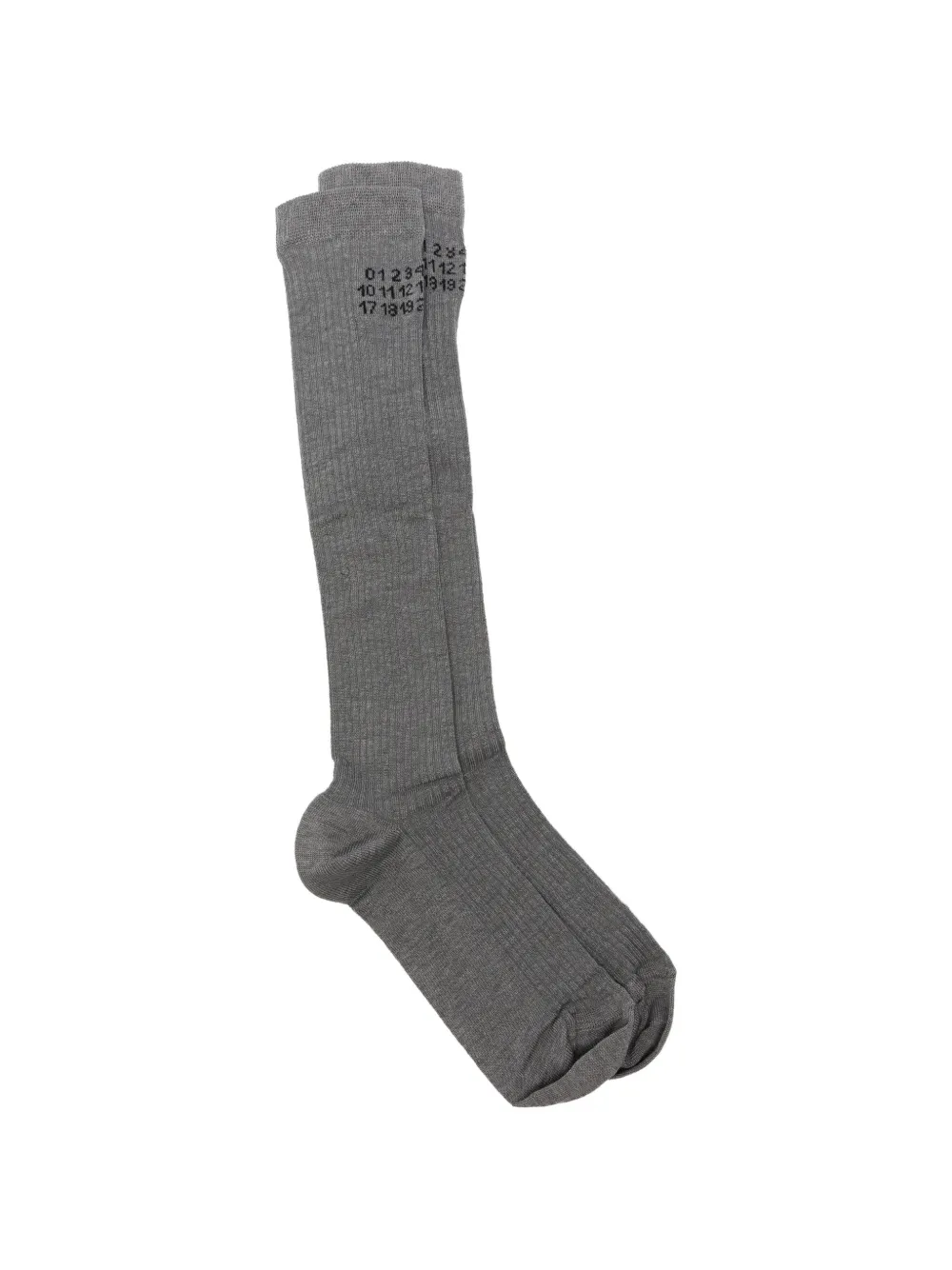 MM6 Maison Margiela logo-print ribbed socks - Grigio