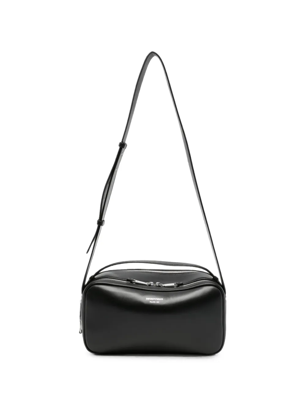 Emporio Armani logo-stamp leather shoulder bag - Nero