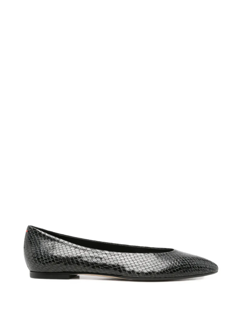 Aeyde snake-effect leather ballet flats - Nero